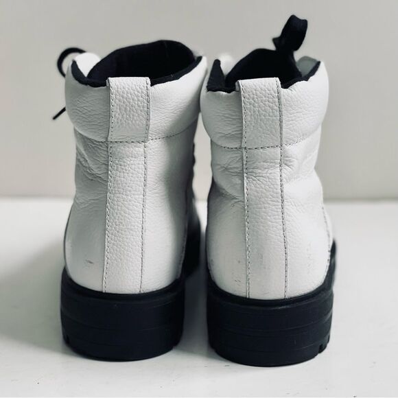 💠 Cougar Nash Leather Lug Sole Combat Lace Up White Boot Size EU 40 US 9 - Picture 9 of 13